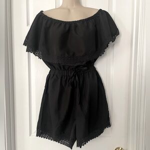 Black Off Shoulder Romper